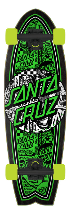 Santa Cruz Flier Collage Dot Shark Cruiser Complete 8.8*27.7