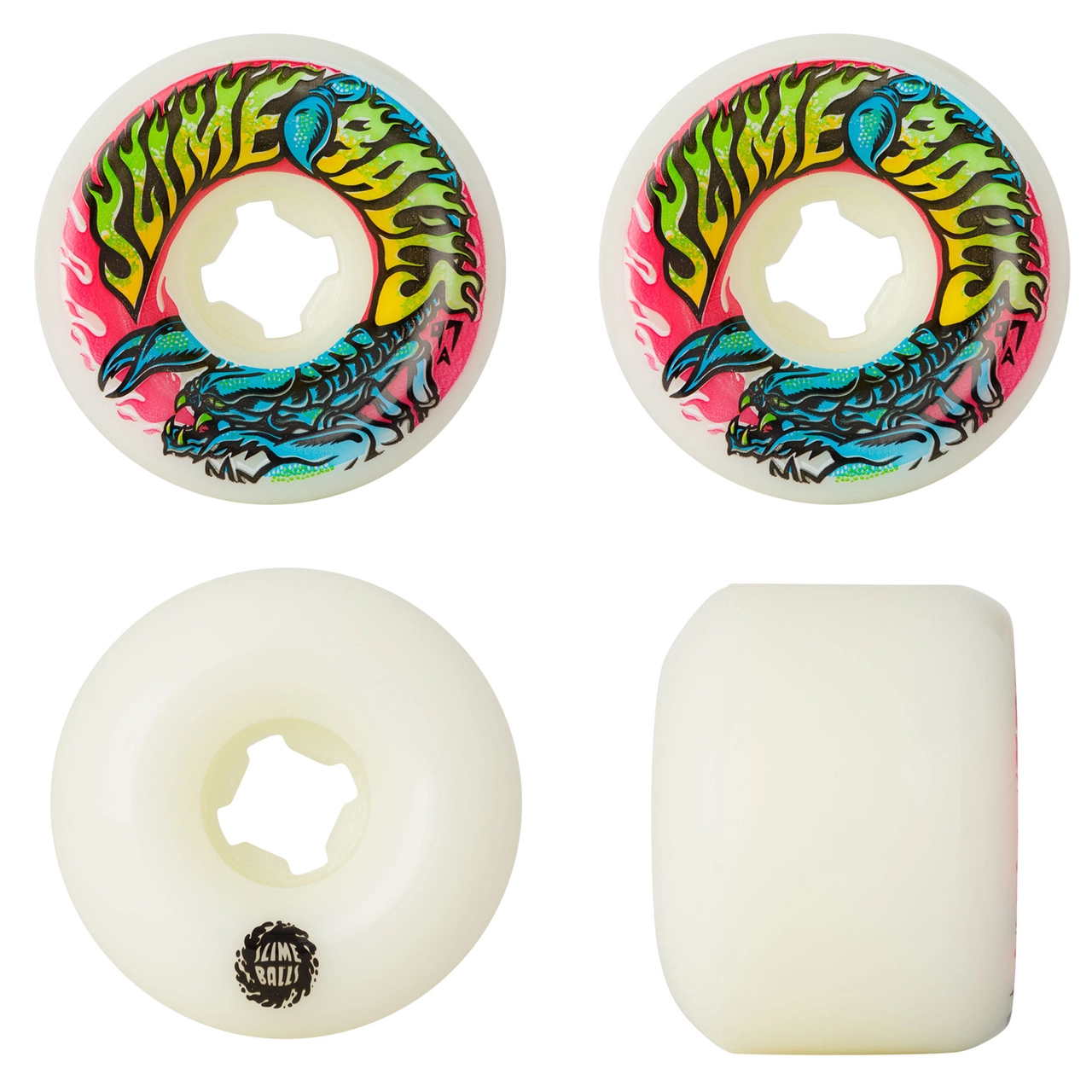 Slime Balls Snake Vomits White Pink 97a Skateboard Wheels 60mm