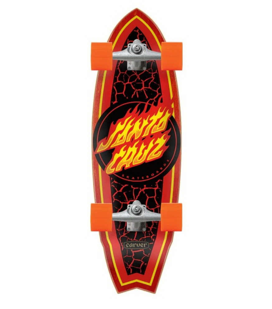 Santa Cruz - Carver Flame Dot Shark Surfskate Complete 9.85 x 31.52